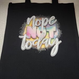 Black Cavas Tote. Dtf print 1 sided print. Strong durable shoulder straps